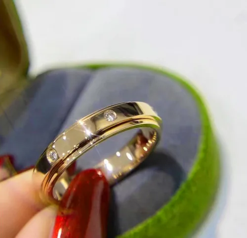 Vista 7 de Kainier Anillos de ansiedad chapados en oro de 14 quilates, piedras de circonita cúbica, anillos giratorios para mujeres y hombres, anillos