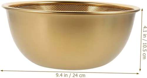 Vista 2 de Stainless Steel Fine Mesh Strainer with Anti-slip Flat Bottom Multi-functional Rice Washer and Vegetable Fruit Washing Basket for Kitchen Use Wire