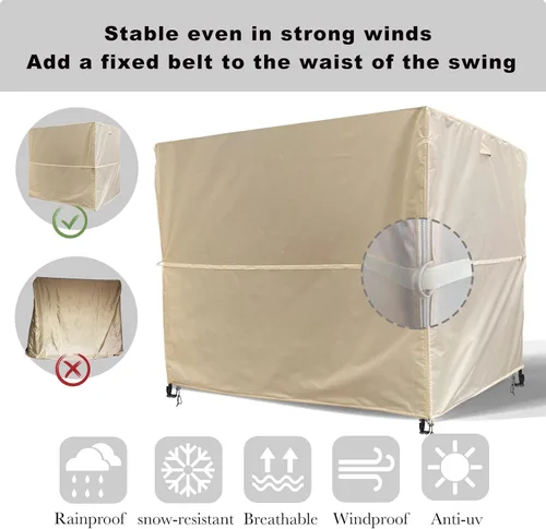 Vista 2 de Ourdoor Swing Cove, Cubierta para Hamaca de 2 Asientos Triples, Cubierta para Columpio de Jardín, Cubierta para Silla Planeadora de Hamaca