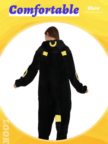 Vista 2 de QSTYLE Disfraz de animal para adultos, disfraz de Halloween, traje de cosplay de una pieza para mujeres y hombres