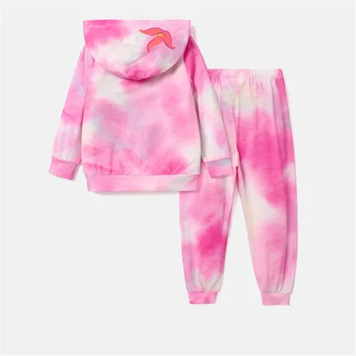 Vista 2 de Disney Frozen Princess Anna Elsa - Conjunto de sudadera con capucha y pantalones deportivos para niñas pequeñas y grandes