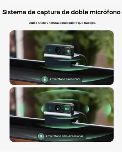 Vista 4 de OBSBOT Meet Flip Foldable 4K Webcam for Laptop with 1/2" Sensor, AI Framing