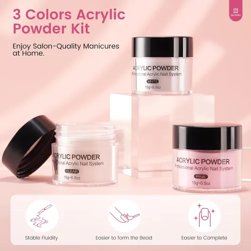 Vista 6 de Mano de práctica para uñas acrílicas Kit: Mano de silicona para práctica de uñas con kit de uñas para principiantes - Mano falsa flexible