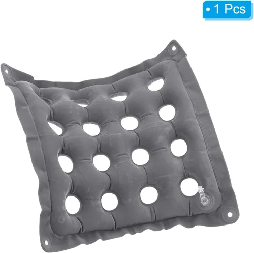 Vista 3 de PATIKIL Cojín de asiento inflable, cojín de asiento de aire portátil, transpirable, flocado, cuadrado, para el hogar, sillas de ruedas, sillas
