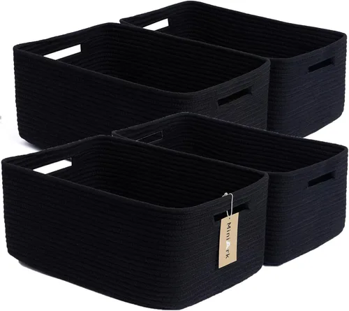 Vista 19 de MiniArk Cestas grandes de almacenamiento para estantes, organizadores de armario, para ropa, manta, toallas, guardería, caja de juguetes, cestas