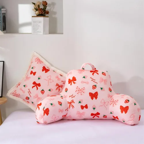 Vista 11 de Aimuan - Almohada de Respaldo para Niños para Jugar, Leer y Ver TV, Almohada de Cuña para Cama, Almohada de Respaldo con Brazos, Soporte de Espalda