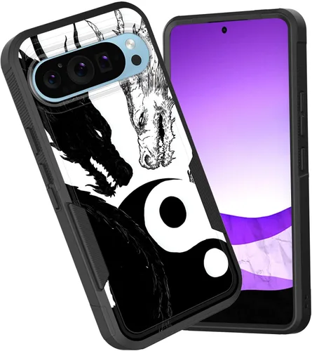 Vista 51 de Funda para Pixel 6A, funda híbrida de doble capa resistente a prueba de golpes de policarbonato duro de silicona suave TPU para Google Pixel 6A