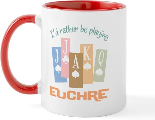 Vista 26 de CafePress Euchre Champ Mugs Taza de café de cerámica de 11 oz (11.0 fl oz)