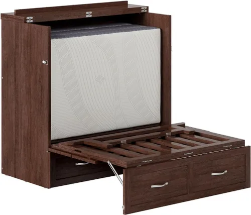 Vista 12 de AFI, Northfield Murphy Bed - Baúl de cama Twin XL con colchón de 6", cajón de almacenamiento y cargador USB integrado, ámbar quemado Amarillo ámbar