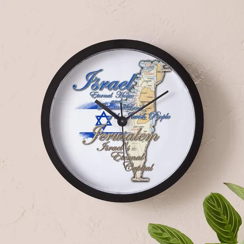 Vista 5 de CafePress Israel, Jerusalén - Reloj de pared de 10 pulgadas para sala de estar, cocina u oficina