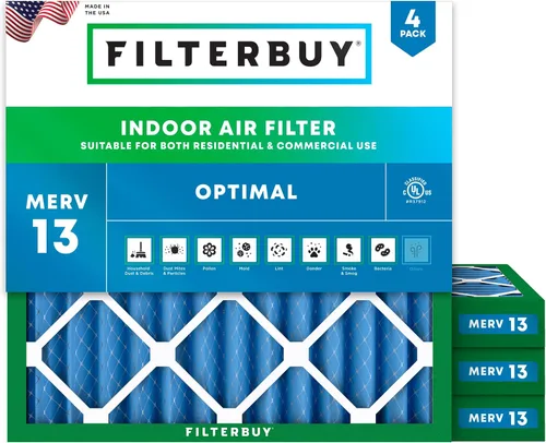 Vista 31 de Filterbuy Filtro de aire MERV 13 de 8 x 14 x 1 pulgadas, protección óptima contra el humo y la alergia (paquete de 4), filtros electrostáticos