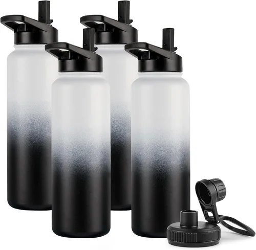 Vista 57 de DOMICARE Botella de agua para niños de 16 onzas para la escuela, de acero inoxidable, con aislamiento al vacío de doble pared, botella de agua