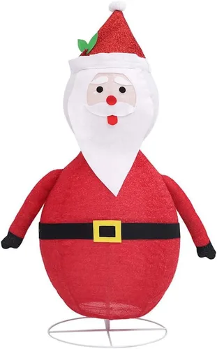Vista 7 de vidaXL Figura decorativa de Papá Noel de Navidad, tela de lujo LED, varios tamaños