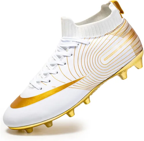Vista 2 de MFSH Zapatos de fútbol para hombre, botas de fútbol para mujer, zapatos de fútbol para niños grandes, zapatos de fútbol para interiores y jóvenes