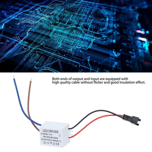 Vista 4 de Controlador LED (1x1w) AC95-265V 260mA (salida de corriente constante) 2-4VDC Fuente de alimentación Conector de controlador Transformador