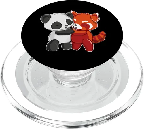 Vista 7 de Chibi Panda Bear Hugs Red Panda - Cute Kids PopSockets PopGrip: agarre intercambiable para teléfonos y tabletas