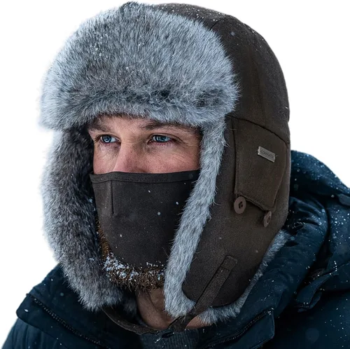 Vista 7 de Comhats Gran XL Trapper Trooper Caza Cálido Oído Solapa Rusia Ushanka Invierno Esquí Clima Frío Bombardero Sombreros para Hombres
