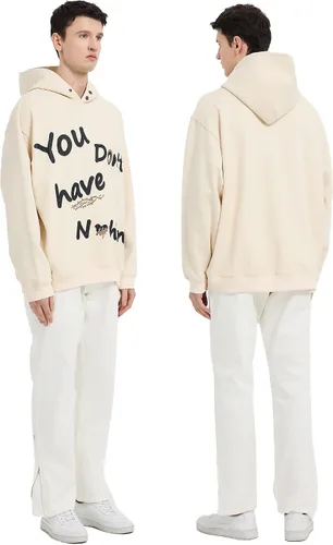 Vista 6 de Sudaderas para mujeres y hombres, sudadera con capucha de forro polar con textos, sudaderas novedosas y casuales