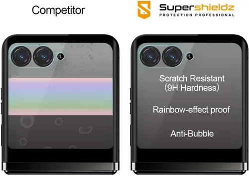 Vista 2 de Supershieldz Protector de pantalla de vidrio templado, diseñado para Motorola Razr+ / Plus (2023) (solo pantalla frontal), vidrio curvado 3D