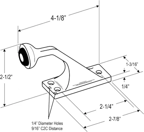 Vista 2 de Harris Hardware 4153-B Tope de puerta de acero inoxidable fundido de 90 grados con parachoques de goma, 1 paquete