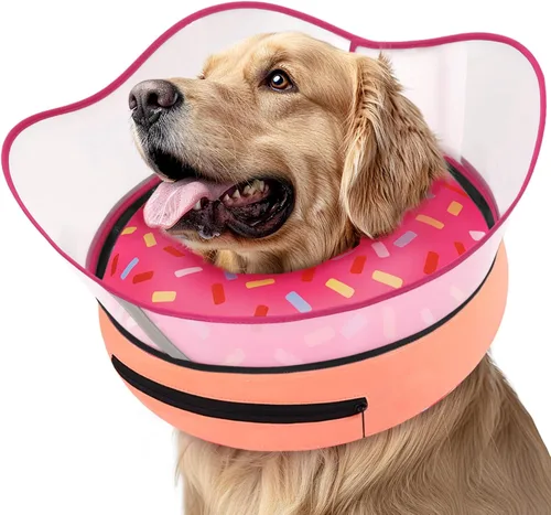 Vista 8 de Supet Collar de Cono Inflable Elevado para Perros para Evitar que se Laman, Alternativa de Cono Suave para Perros Después de Cirugía, Collar de Dona