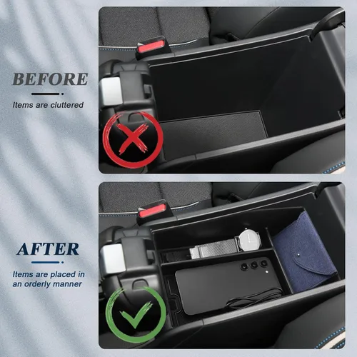 Vista 4 de BIBIB para 2023 Honda HRV Accesorios Organizador de consola central para 2023 2024 Honda HR-V Bandeja de consola 2023 HR-V Caja de reposabrazos