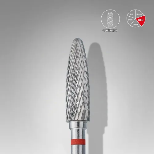 Vista 3 de STALEKS PRO - Broca de carburo para uñas de maíz para eliminación de gel, 0.157 in, color rojo suave