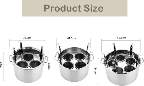 Vista 8 de UTOYA Stainess - Olla de acero para pasta con insertos, olla de cocina con divisor y colador, olla de inducción resistente, inducción, cerámica