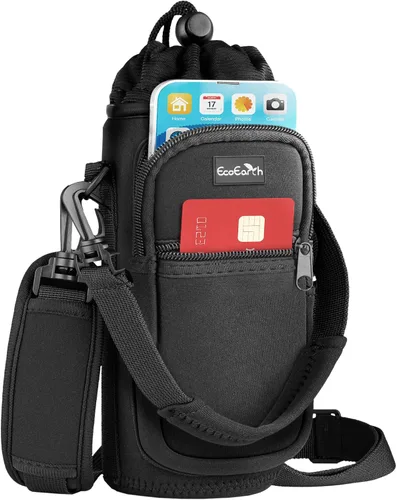 Vista 13 de EcoEarth - Water Bottle Holder with Strap - Water Bottle Carrier Bag for Hiking - Crossbody Hydration Pouch with Phone Holder