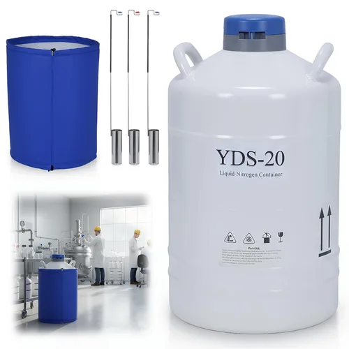 Vista 7 de Generic 20L LN2 aleación de aluminio Dewar con 3 botes y bolsa de transporte Contenedor de nitrógeno líquido de aleación de aluminio