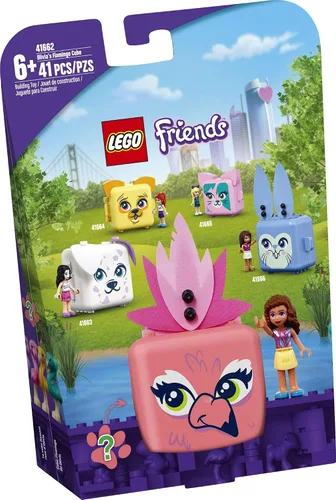Vista 4 de LEGO Friends Olivia's Flamingo Cube 41662 Kit de construcción; incluye juguete de flamenco y mini muñeca; juego portátil es un gran regalo creativo