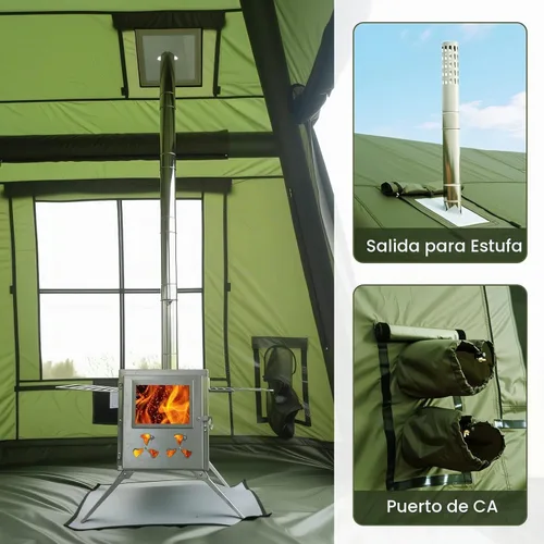 Vista 6 de Inflatable Tents for Camping, Blow Up Tent with Stove Jack, Ytaoeo Hot Tent