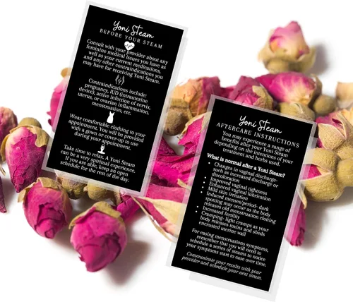 Vista 8 de Boutique Marketing LLC Yoni Steam - Tarjetas de instrucciones para el cuidado posterior al vapor, paquete de 50, tamaño de tarjeta de visita de 2 x