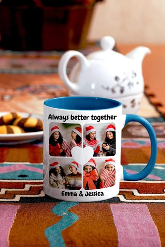 Vista 5 de Tazas de café personalizadas - Texto personalizado, foto, logotipo, imagen de collage, nombre inicial taza de monograma y tazas mágicas de cerámica