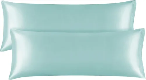Vista 173 de BEDELITE Funda de almohada de satén para cabello y piel, súper suave y refrescante similar a las fundas de almohada de seda, paquete de 2 con cierre