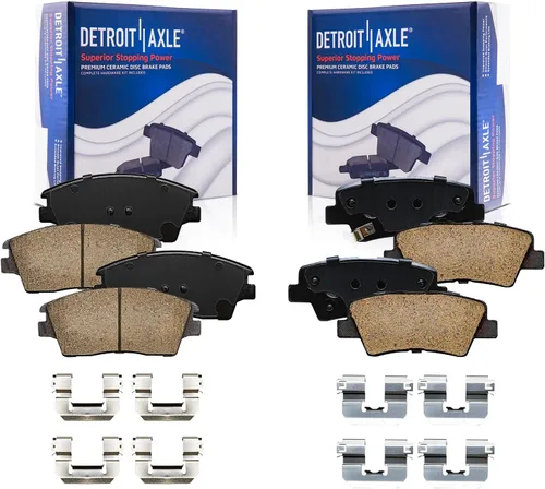 Vista 19 de Detroit Axle - Pinza de freno de disco del lado del conductor trasero de repuesto de pastillas de freno de cerámica para Lexus HS250h 2010 2011 2012