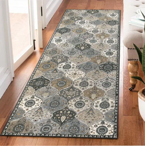 Vista 33 de Lahome - Alfombra marroquí antideslizante y lavable, pequeña alfombra oriental para dormitorio, cocina, entrada, baño, entrada, 61 x 91 cm, crema