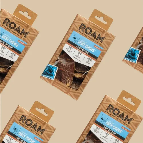 Vista 6 de ROAM Pet Treats - Golosinas masticables de avestruz para perros, masticables de larga duración para perros, golosinas para perros de avestruz