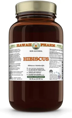 Vista 11 de Hawaii Pharm Extracto de hibisco sin alcohol, glicerita para apoyo antioxidante, promueve la circulación, apoya la vitalidad cardíaca, mejora