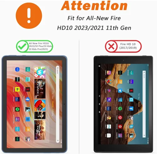 Vista 2 de [Paquete de 3] Protector de pantalla para Kindle Fire HD 10 2023/2021/10 Kids Pro/10 Plus (versión 2023/2021), antiarañazos, antihuellas, dureza 9H