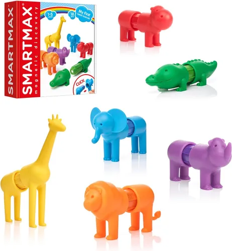 Vista 13 de SmartMax My First Animal Train STEM - Juego de descubrimiento magnético con tren móvil y animales suaves para edades de 1 a 5 años