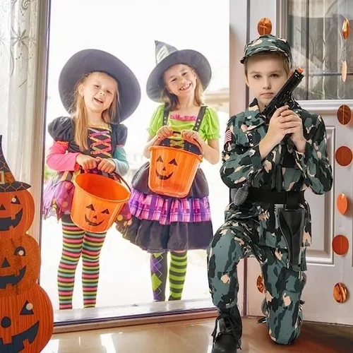 Vista 7 de Disfraz de oficial de policía para niños disfraz de policía de policía camisa pantalones sombrero cinturón disfraces de Halloween para niños