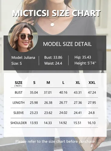 Vista 6 de Camisas de manga larga para mujer, cuello en V, camisetas básicas casuales de color sólido