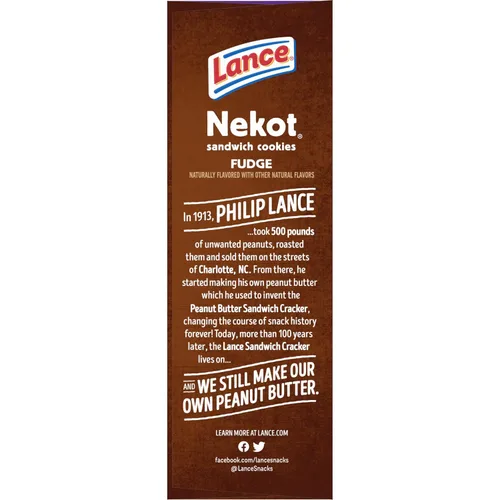 Vista 8 de Lance Galletas de sándwich, Nekot Fudge, caja de 8