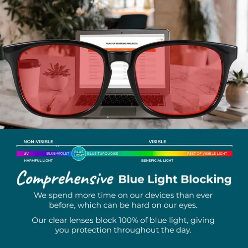 Vista 3 de Sleep ZM Blue Light Blocking & Light Sensitivity Glasses - 8 Lens Types for Comfort, Relaxation, Sleep & Relief - 50+ Styles