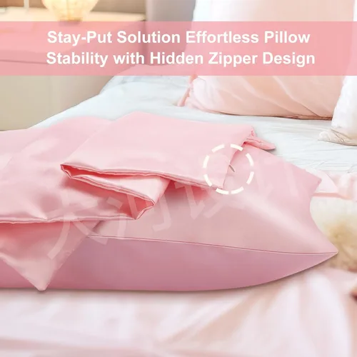 Vista 2 de Funda de almohada de satén para cabello y piel, fundas de almohada más suaves que la seda para cabello y piel, refrescante, sueño de belleza, fundas