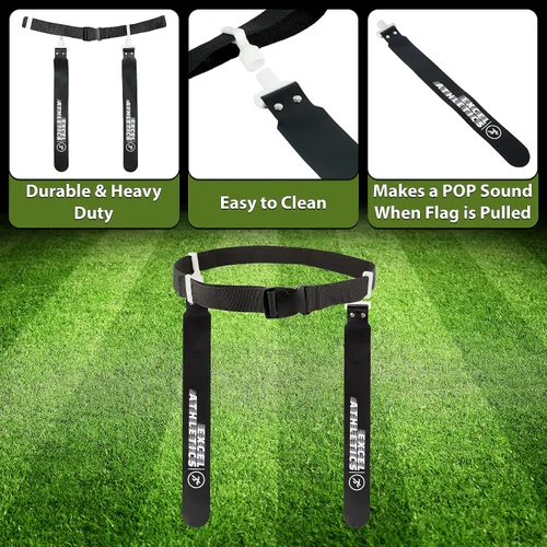 Vista 4 de Juego de fútbol con bandera, cinturones de fútbol ajustables para jóvenes, niños y adultos con 1 cinturón y 2 banderas (naranja)