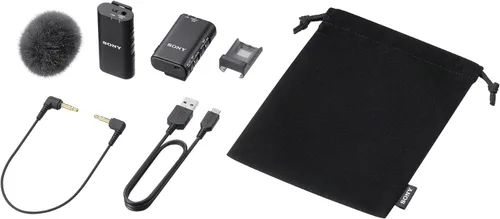 Vista 7 de Sony ECM-W2BT - Paquete de micrófono inalámbrico digital Bluetooth con micrófono Lavalier estéreo compacto y adaptador de corriente de dos puertos