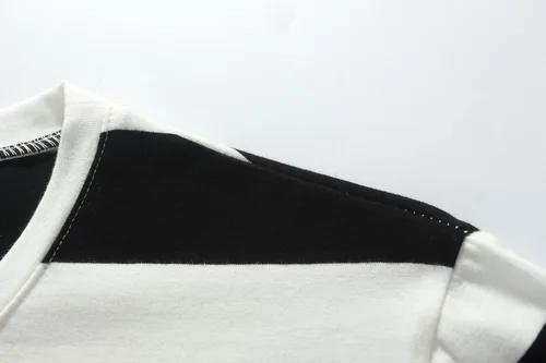 Vista 4 de SSLR - Camisa de manga larga a rayas con cuello redondo para hombre
