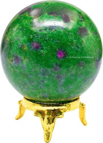 Vista 23 de Amazing Gemstone Bola de cristal de Amazonita con soporte, bolas de meditación de esfera de cristal de 2 pulgadas para brujería y bolas decorativas